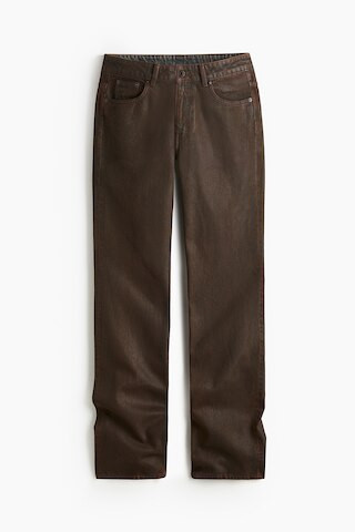 H & M - Coated straight-leg jeans - Brown | H&M (UK, MY, IN, SG, PH, TW, HK)