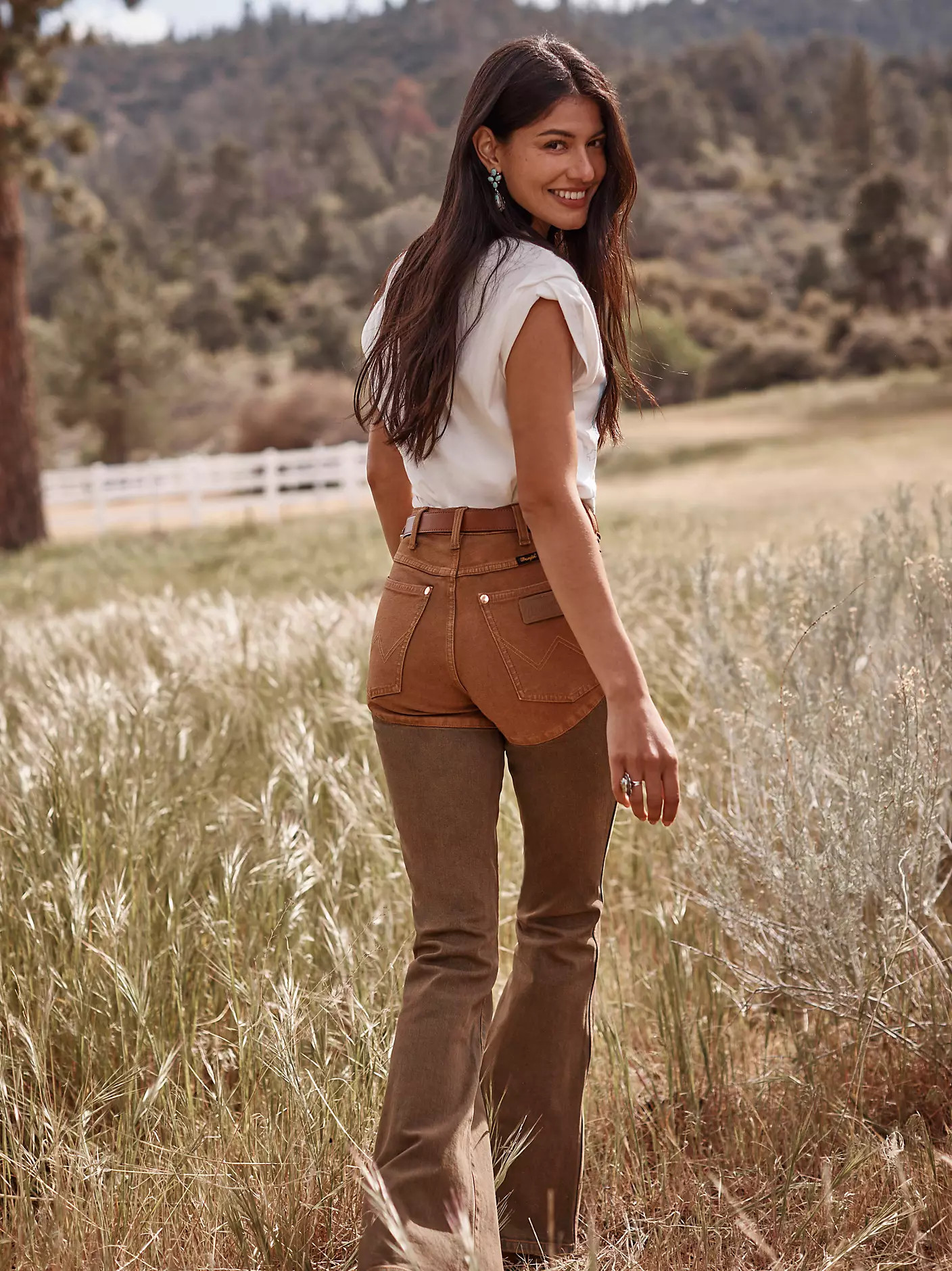 Lainey Wilson x Wrangler Pieced Chaps Flare Jean | Wrangler