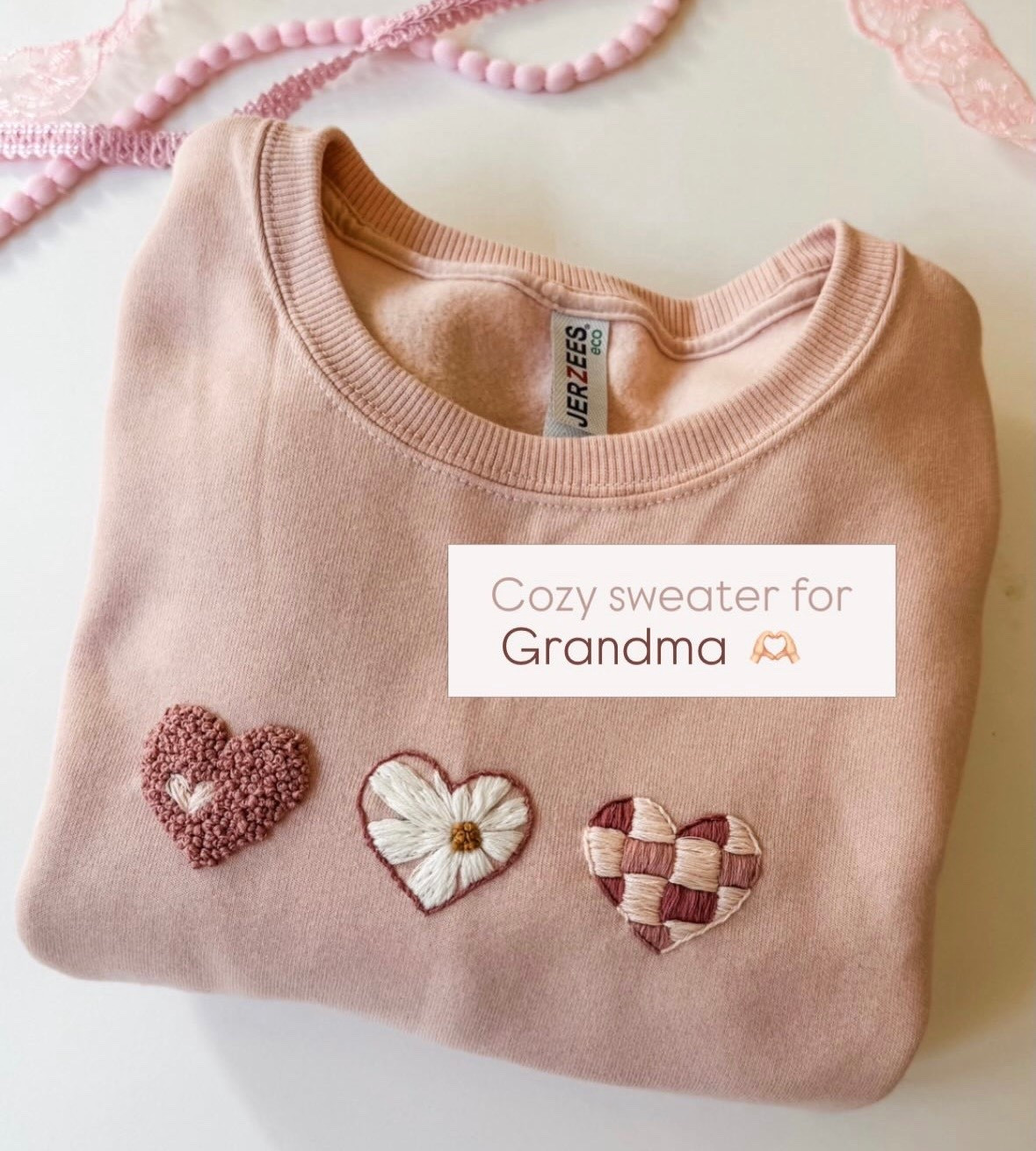 Sweetheart Sweater - hand embroidery projectt