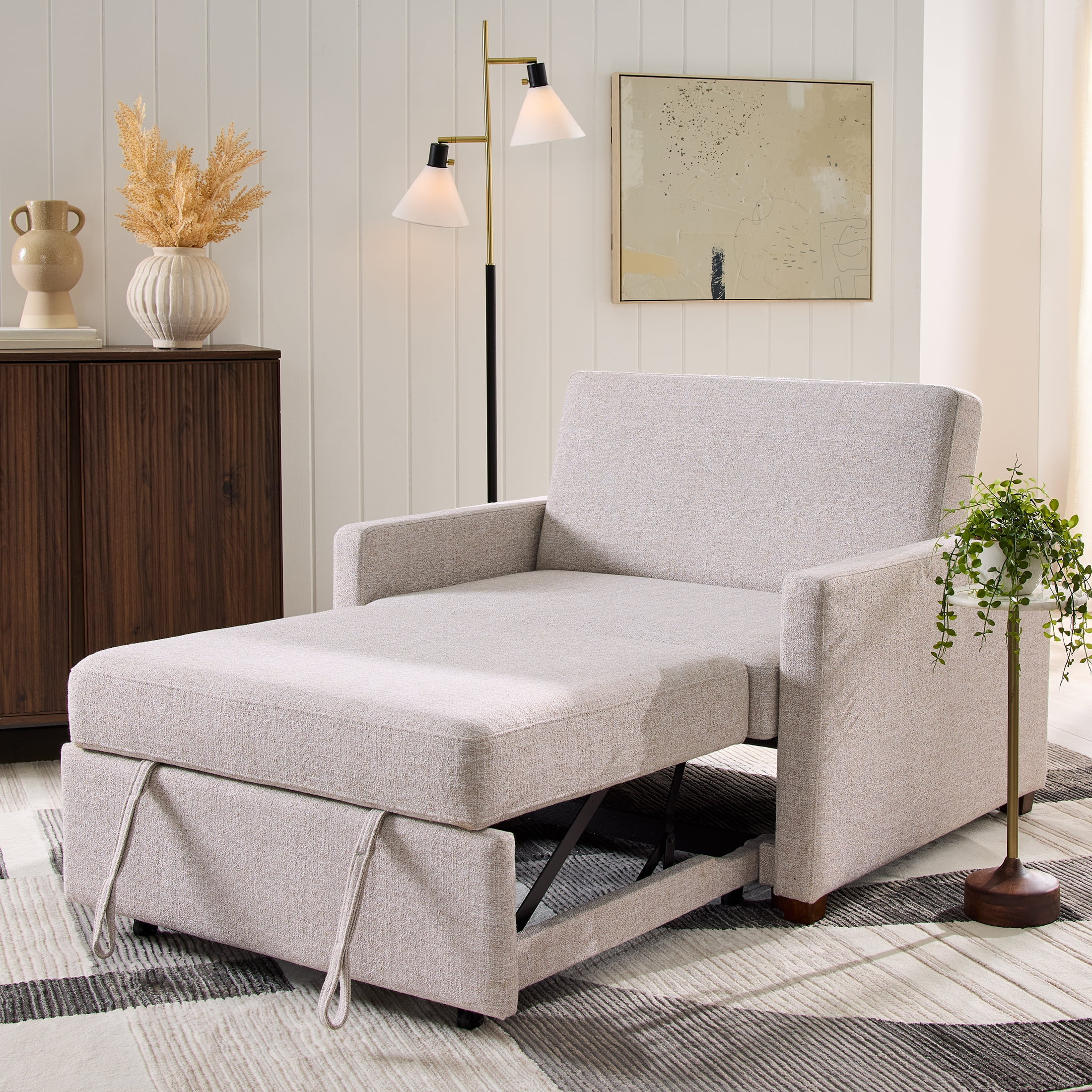 Better Homes & Gardens Nolan Pull Out Sleeper Chair, Wheat | Walmart (US)