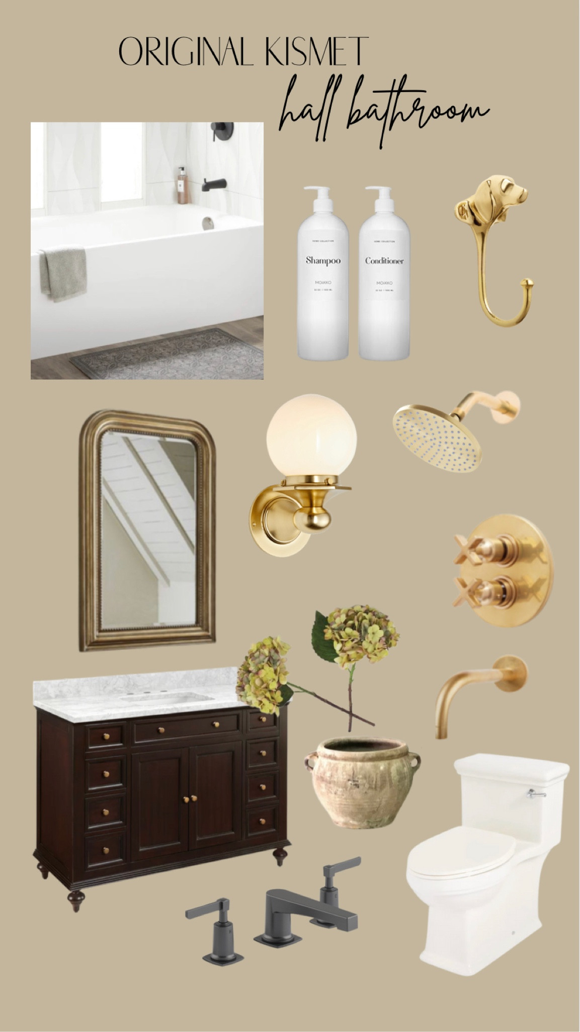 All the sources for the hall bathroom at the original kismet house. Shower glass was custom made by a local glass company. 

#LTKhome