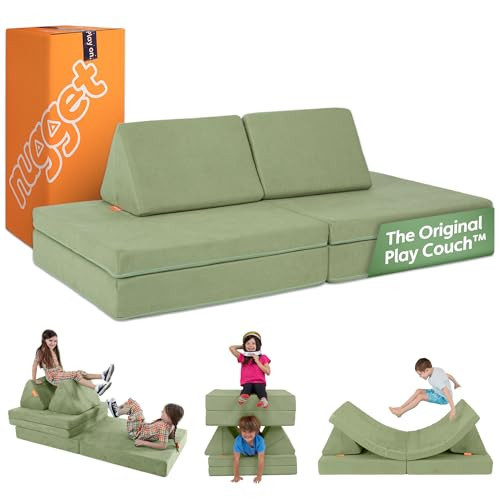 Nugget - The Original Play Couch for Kids - Modular Foam Children's Sofa for Playroom, Imagination, & Creative Open Ended Play - Washable & Convertible Playroom Furniture, Bamboo | Amazon (US)