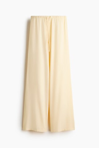H & M - Linen-Blend Drawstring Pants - Pale Yellow | H&M (US + CA)