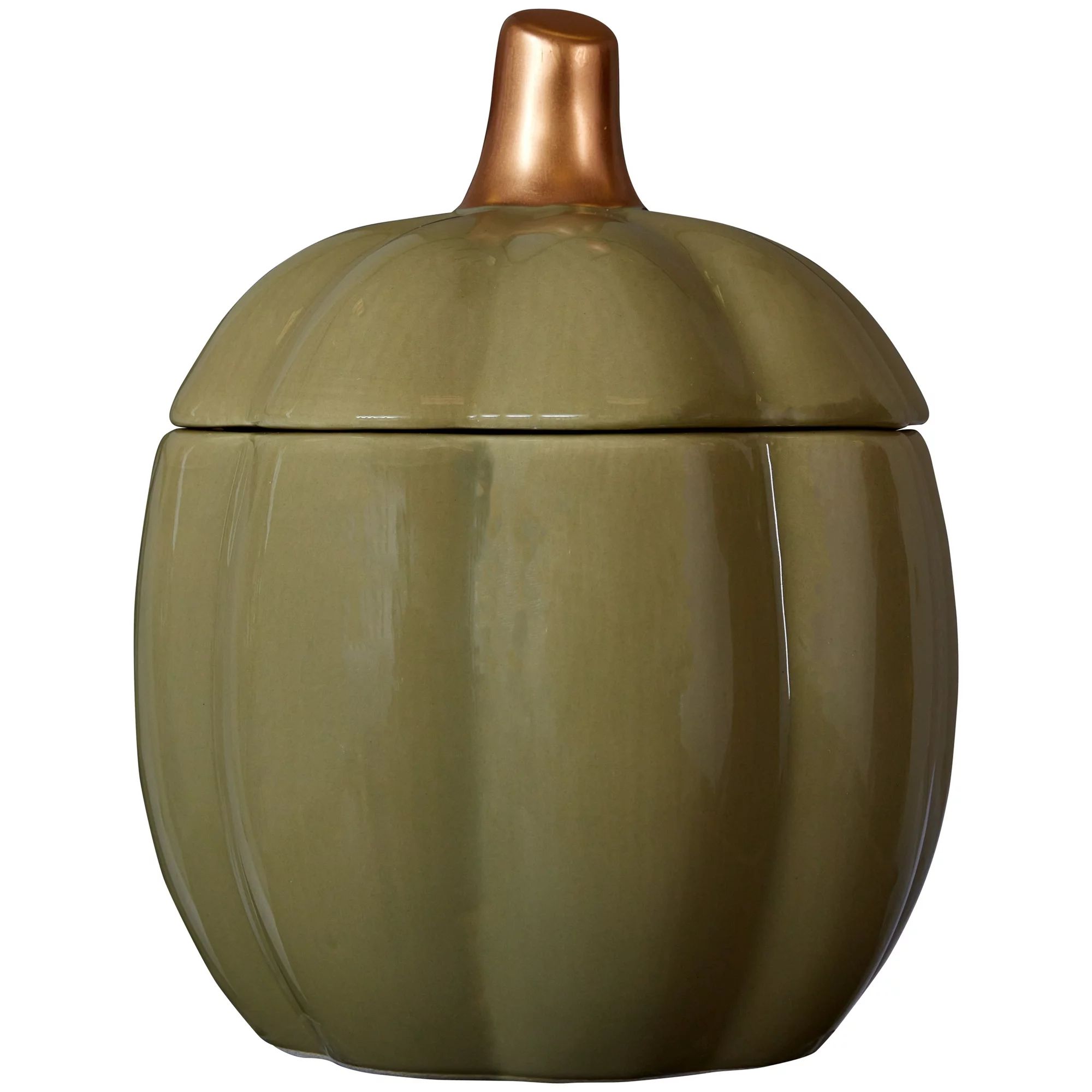 Harvest Tabletop Decoration, Ceramic Pumpkin Jar, Sage Green, 7", by Way To Celebrate | Walmart (US)