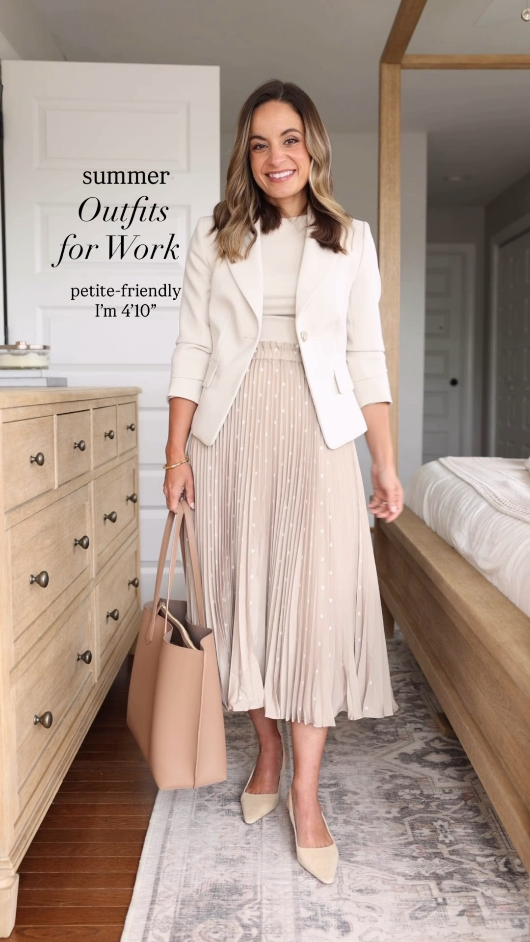 Petite-friendly outfits for work! 

Outfit 1 
Blazer (WHBM): petite 00 
Top (WHBM): xxs runs large
Skirt (Anthropologie): XXS 

Outfit 2 
Pants (WHBM): petite 00 / 10” rise / 23” inseam 
Top (WHBM): xxs 
Blazer (WHBM): petite 00 

Outfit 3 
Skirt (WHBM): petite xxs 
Blazer (WHBM): petite 00 
Top (WHBM): xxs - runs large 

Outfit 4 
Skirt (J.Crew Factory): xxs
Vest (Aritzia): 0

#LTKPetite #LTKWorkwear