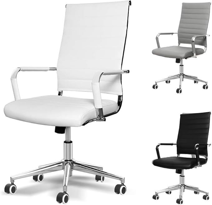 Okeysen Office Desk Chair, Ergonomic Modern High Back Ribbed, Height Adjustable Tilt, Upgraded Se... | Amazon (US)