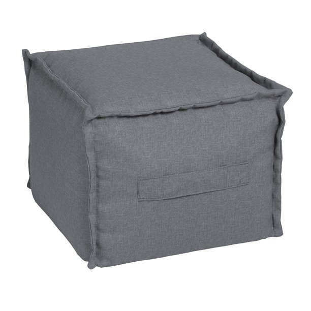 Better Homes & Gardens Solid Gray 18 in.L x 18 in.W x 14 in.H Outdoor Pouf - Walmart.com | Walmart (US)