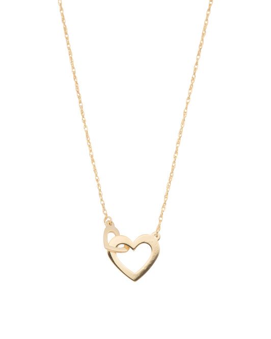 14kt Gold Petite Interlocking Hearts Necklace | TJ Maxx