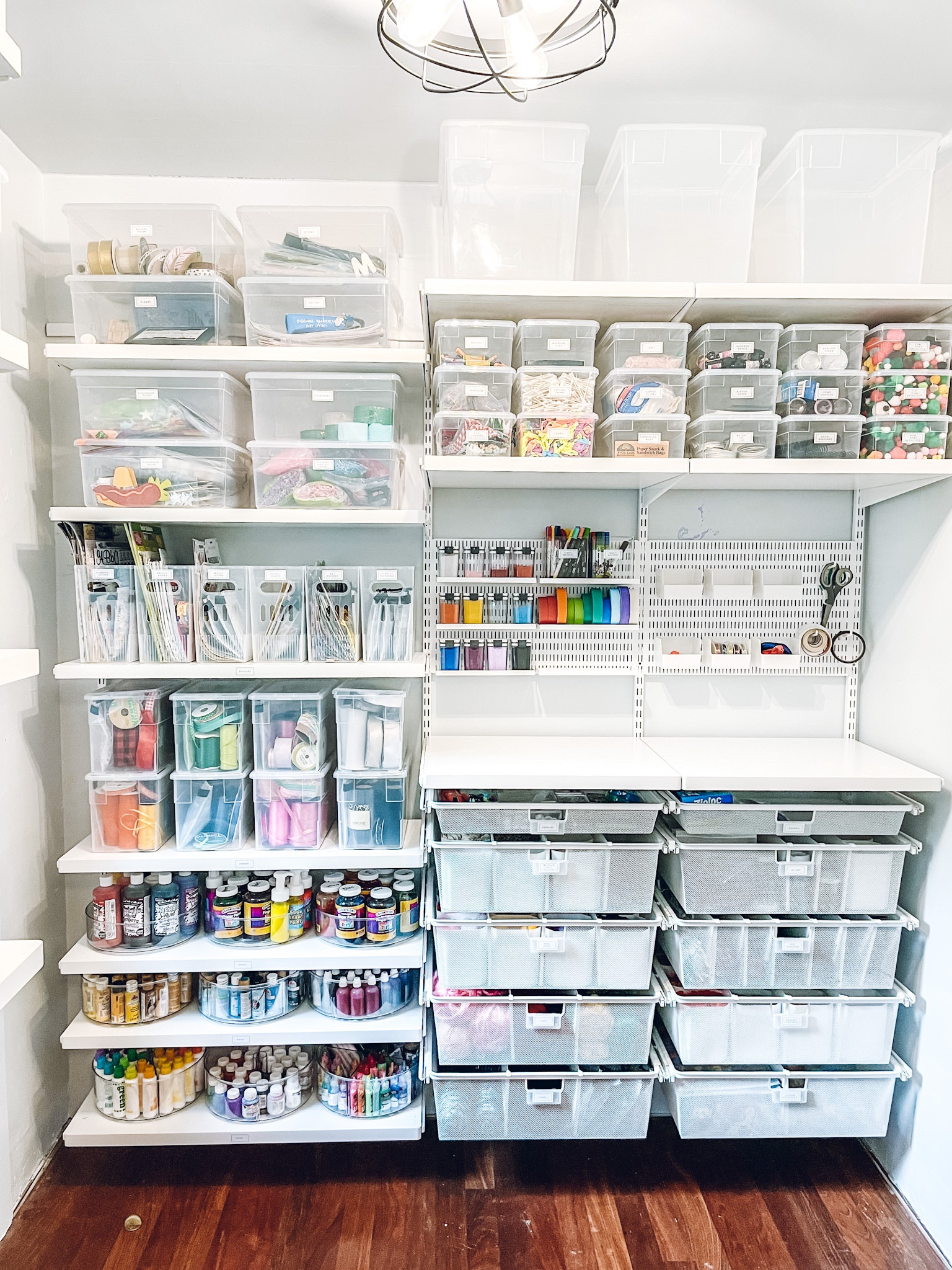 Arts + crafts organization. The Container Store Our Tall Shoe Box, Our Sweater Box, Our Large Shoe Box, Multi-Purpose Bin, and Our Shoe Box. IDesign Linus turntable✨

#LTKfamily #LTKhome #LTKkids