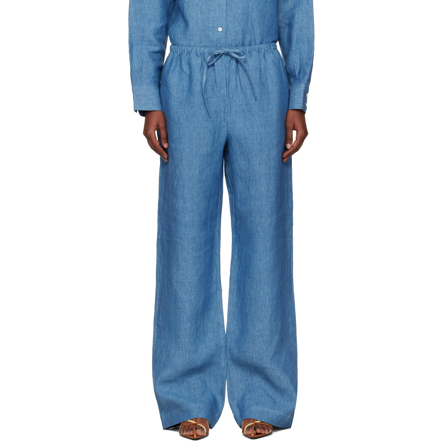 Róhe Blue Relaxed Fit Trousers | SSENSE