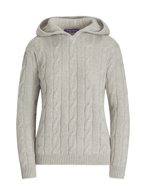 Cable Knit Cashmere Hoodie Pullover | Saks Fifth Avenue
