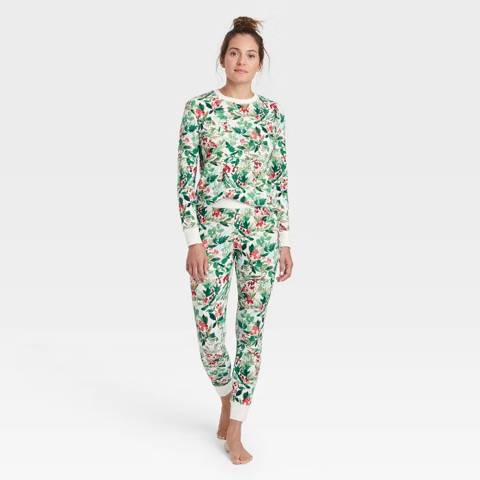Women's Thermal Pajama Set - Stars Above™ Berry White XS | Target