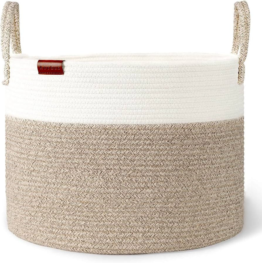 Aoohun Cotton Rope Laundry Basket, Woven Storage Baskets Collapsible Toy Hamper Storage Organiser... | Amazon (UK)