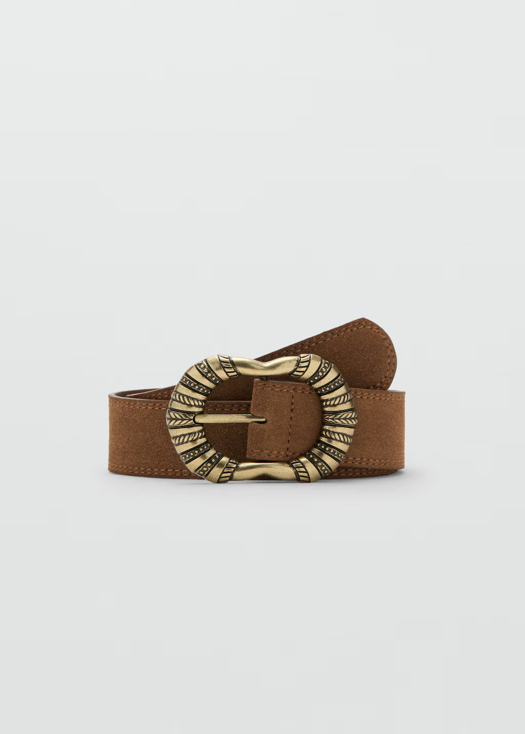 Suede leather belt with engraved buckle - Women | MANGO USA | Mango (US/MX/AU)