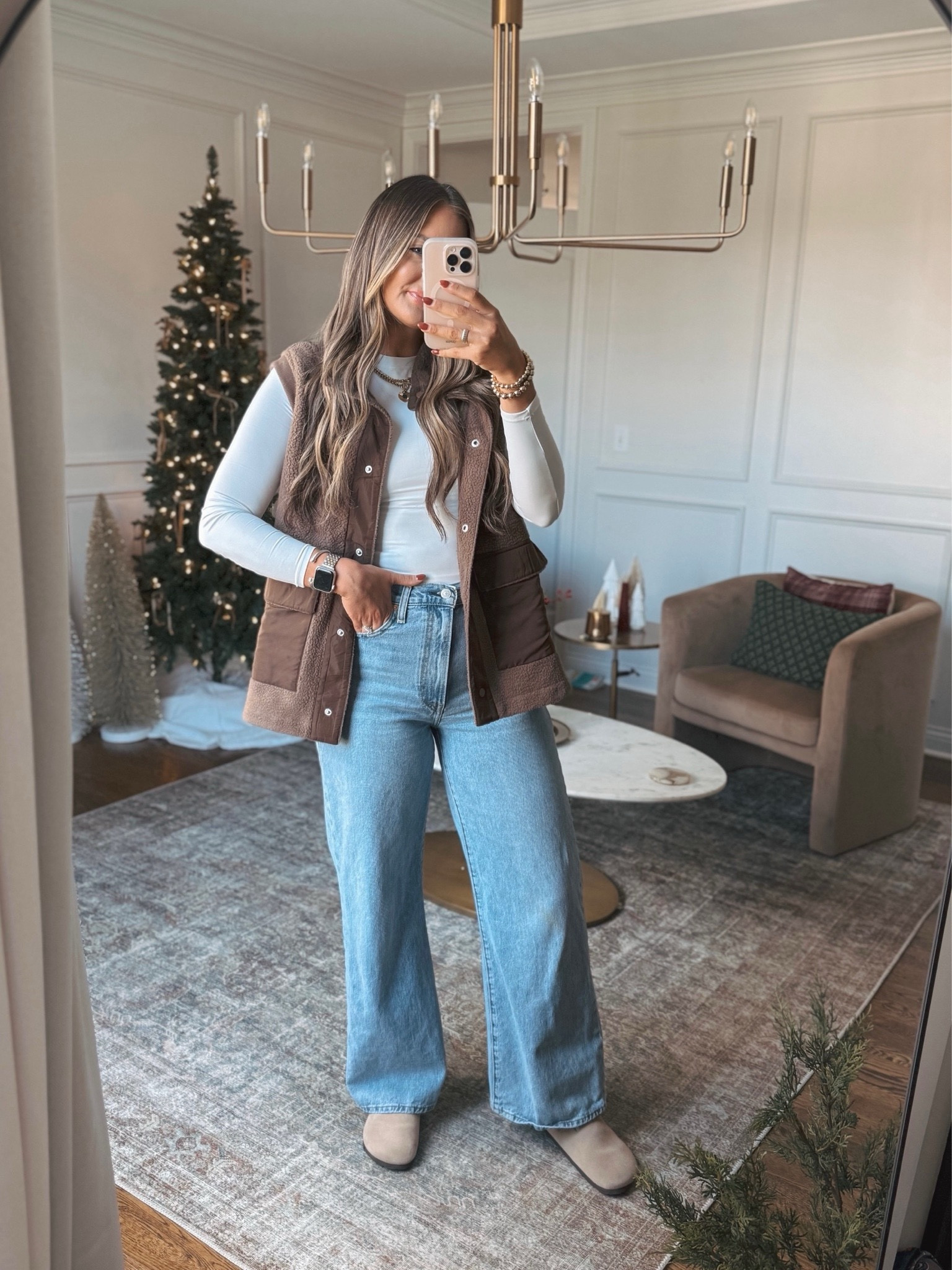 Elevated casual fall outfit from Amazon - the cutest brown vest with wide leg jeans! 

@amazon #ad #amazonholiday #amazonfallfavorites2024

#LTKStyleTip #LTKFindsUnder100 #LTKSeasonal