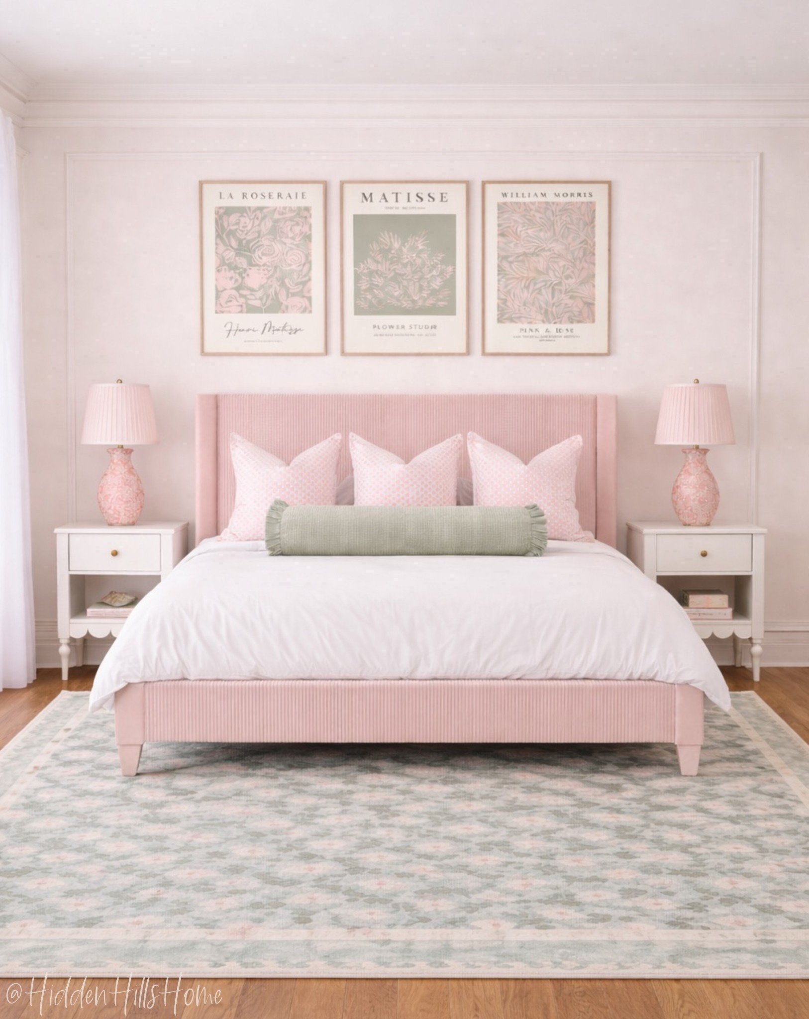 Pink and green girls bedroom decor mood board! Girls room design, tween girls room inspiration, home decor ideas, bedding, rug, nightstands, kids room 



#LTKHome #LTKKids #LTKSaleAlert