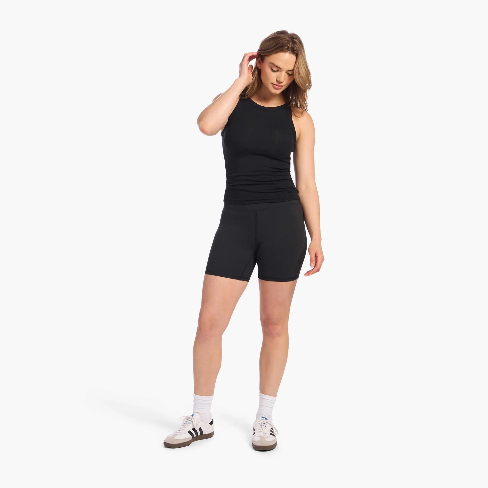 High-Waist Elevate Biker Short | Bone | Nuuds US