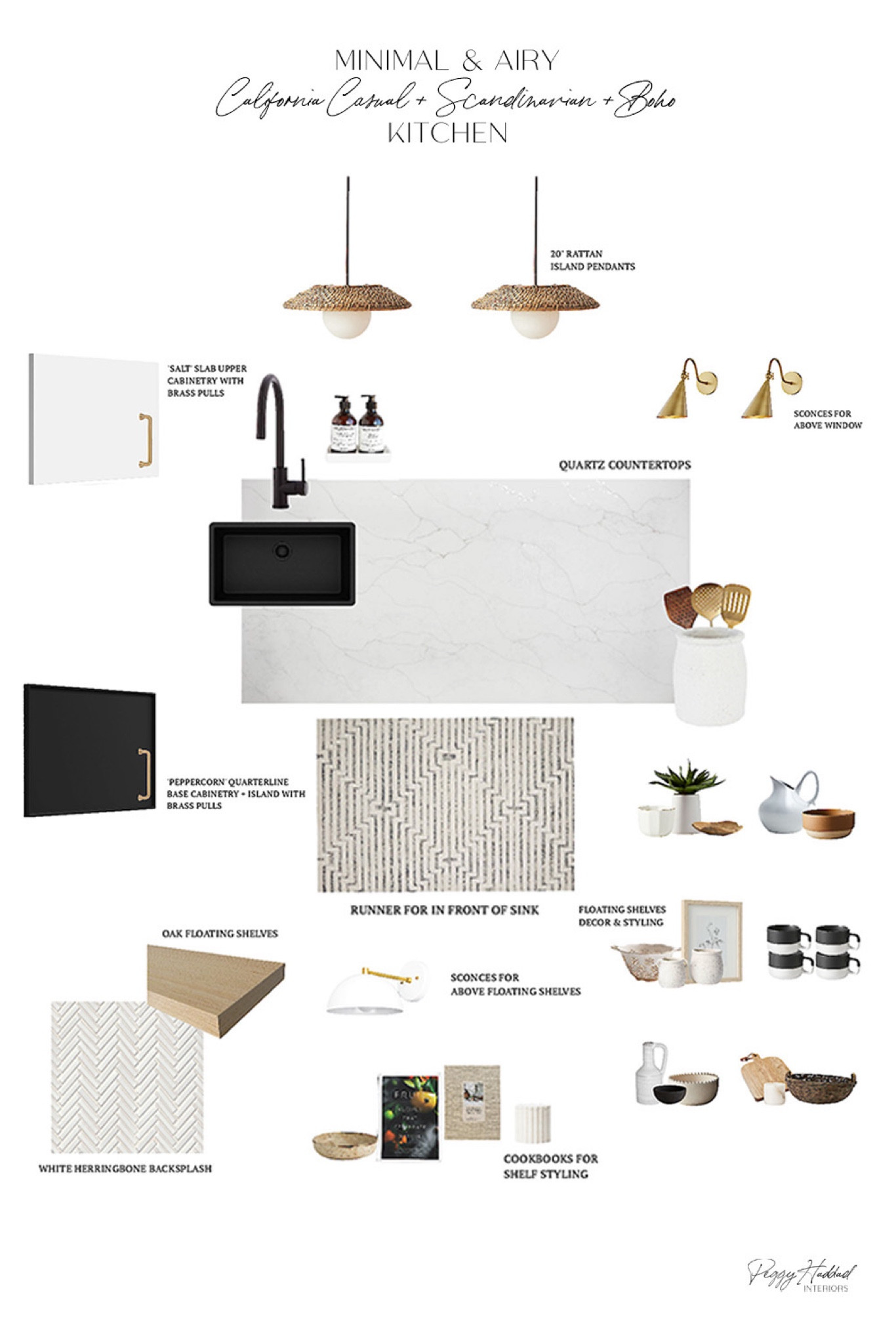 Use code PEGGYH15 for 15% off any Scout & Nimble full-price items! Discover the perfect blend of California Casual, Boho, and Scandinavian styles in the Project CO Boho Kitchen + Dining area. The rattan pendants over the island add a touch of natural elegance, perfectly complementing the dark cabinetry and light countertops. Wood accents like oak shelving and cutting boards serve both functional and decorative purposes, bringing warmth to the space. This design effortlessly combines simplicity with style, creating an inviting atmosphere for cooking and entertaining! Check out our blog to find more of Project CO Boho. #CaliforniaCasual #BohoStyle #ScandinavianDesign #MinimalistKitchen #InteriorDesignInspo 

#LTKHome