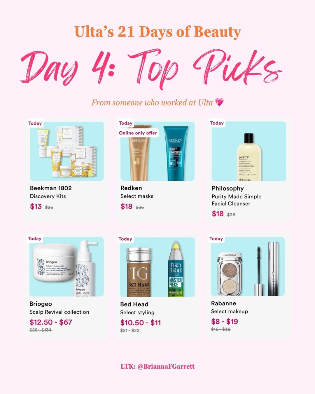 Ulta’s 21 Days of Beauty Day 4 and today’s deals are really good 👀

Sharing the standout deals from today’s sale as someone who used to work at Ulta. 🩷🧡

If you’re shopping the sale, everything from today is linked here for easy browsing. 🛍️💕

#LTKBeauty #LTKSpringSale #LTKSaleAlert