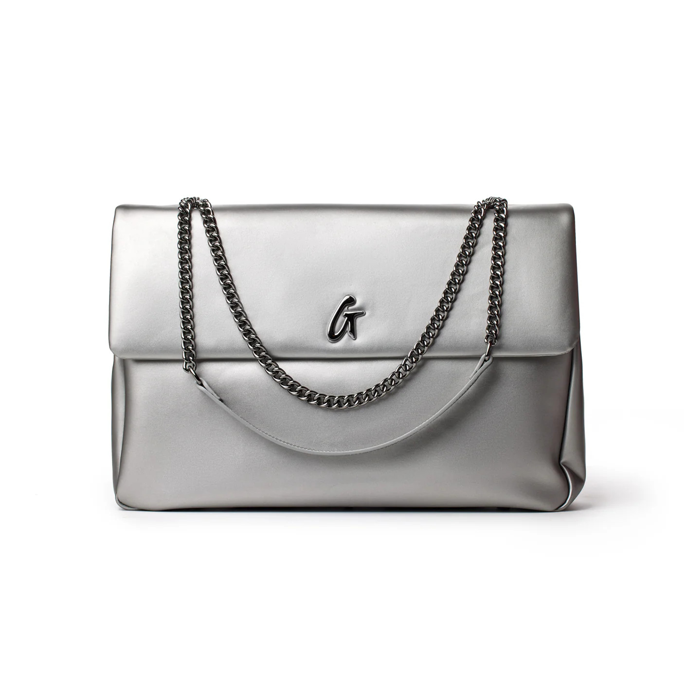 XL STANDARD FLAP BAG - PLATINUM | Glam-Aholic Lifestyle