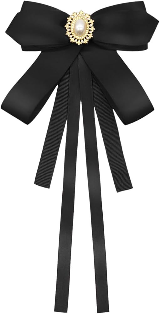 Womens Bow Ties, Clip on Bow Ties Pre Tied Bowtie for Women Girls Ribbon Rhinestone Bow Tie for S... | Amazon (US)