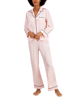 Satin Notch Collar Packaged Pajama Set, Created for Macy's | Macy's