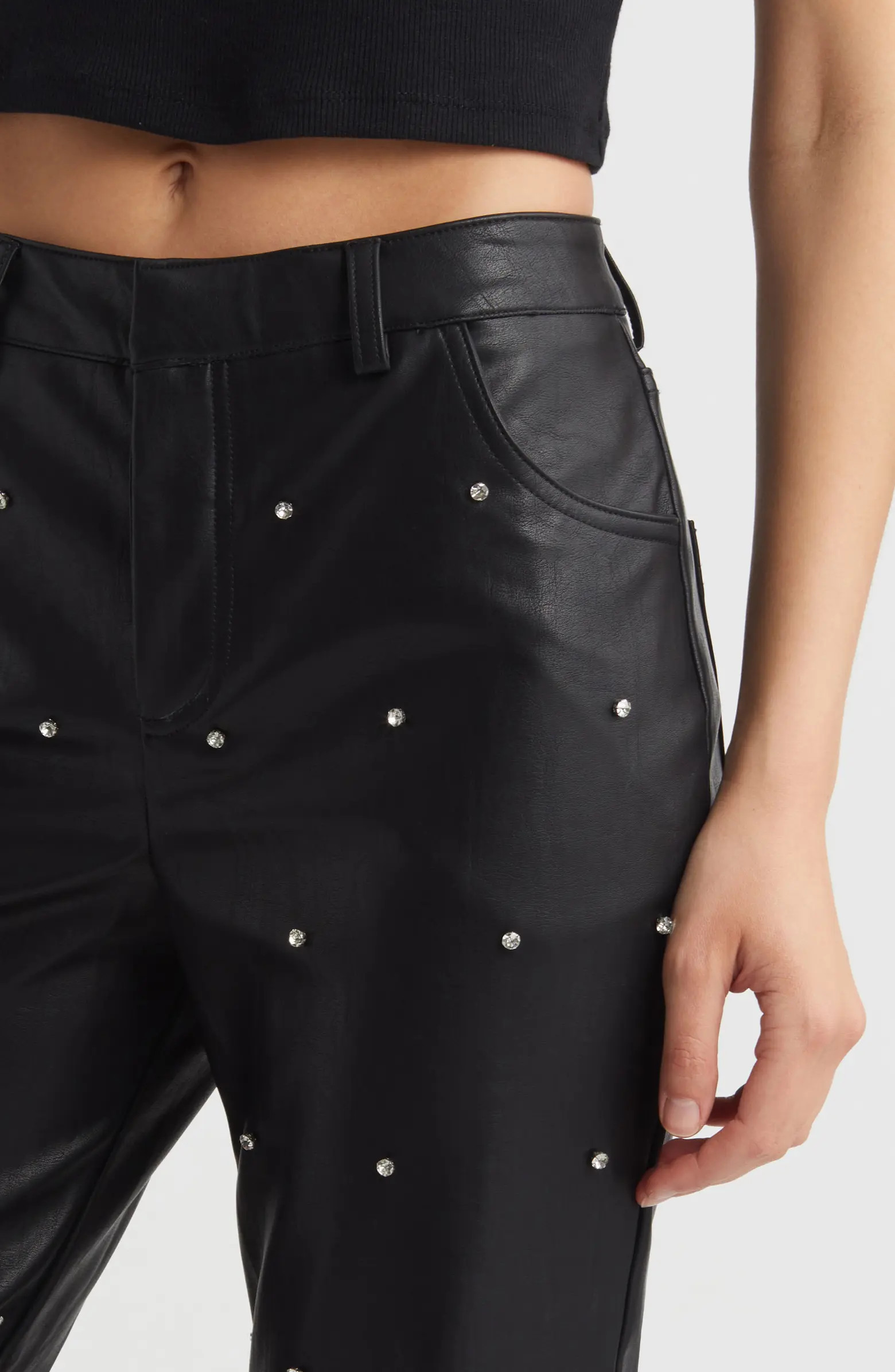 Hotfix Low Rise Faux Leather Pants | Nordstrom