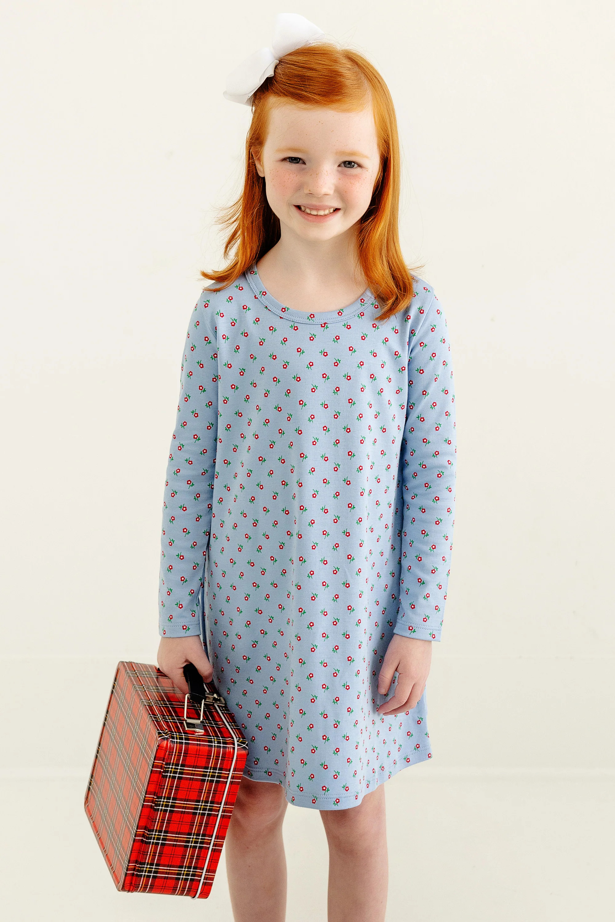 Long Sleeve Polly Play Dress - Barrington Blue Midway Micro Floral | The Beaufort Bonnet Company