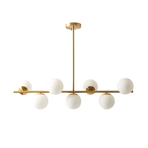 KCO Lighting Modern Gold Chandelier with White Globe Sputnik Chandelier Pendant Light Frosted Globe  | Amazon (US)