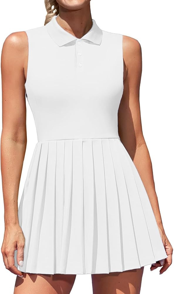 Wenlia Women's Polo Tennis Dresses Sleeveless Pleated Workout Golf Dress with Separate Shorts and... | Amazon (US)