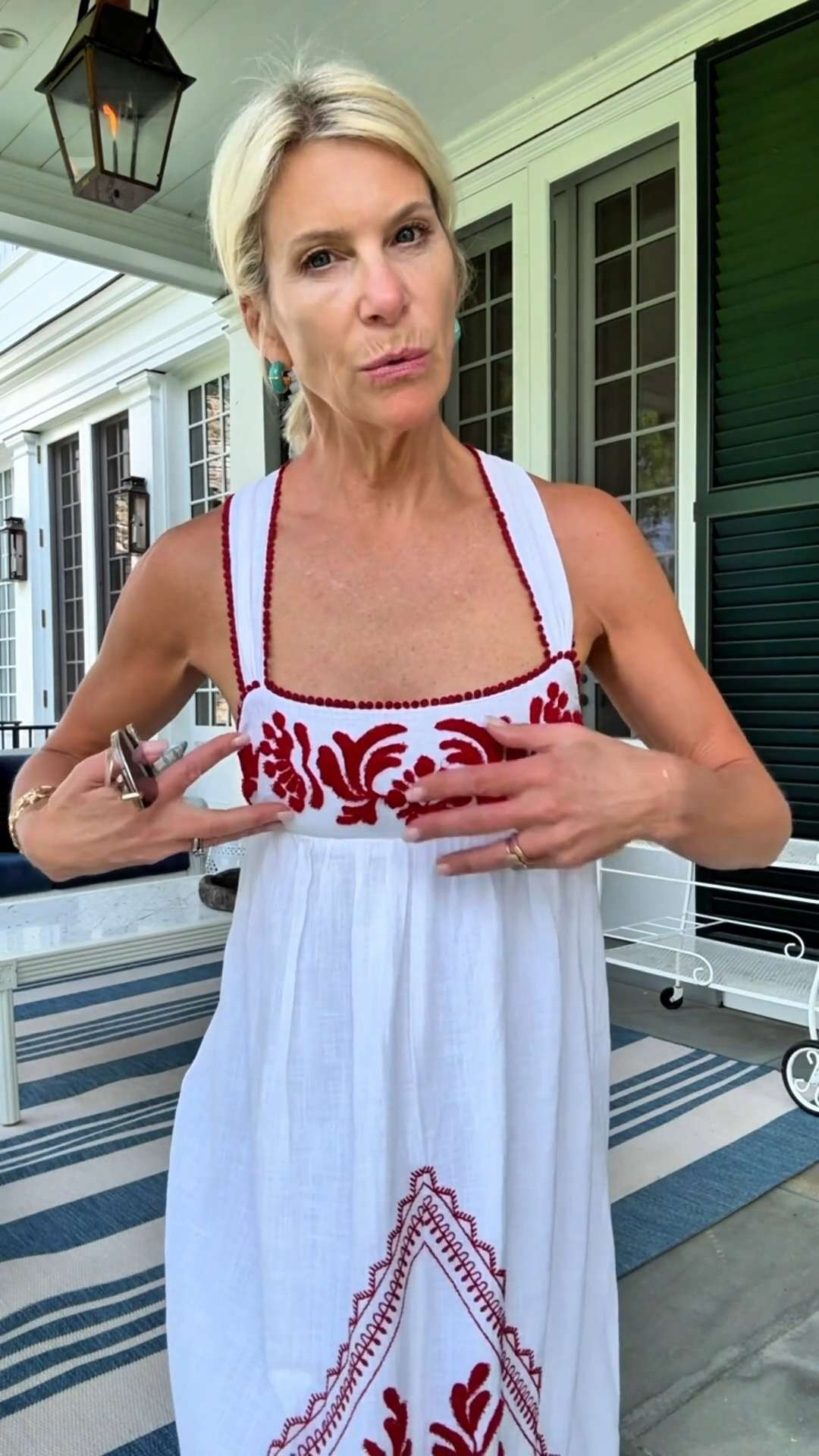 This embroidered maxi dress is the perfect blend of boho and elevated style. The bold red embroidery and flowing silhouette make it a beautiful choice for vacations, summer dinners, resort getaways, and warm-weather events.

💡 LTK MADE EASY

❤️ Heart = Support my posts
🔖 Save = Get sale & restock alerts
📋 Lists = Keep favorites organized
📲 Share = Send to yourself for later
💬 Comment = Ask me anything 

 #LTKootd #LTKSeasonal #LTKOver40