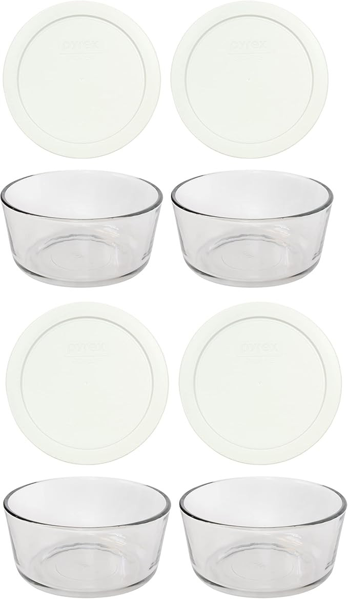 Pyrex storage sets - assorted (4 cup, Box of 4 Containers (White Lid)) | Amazon (US)