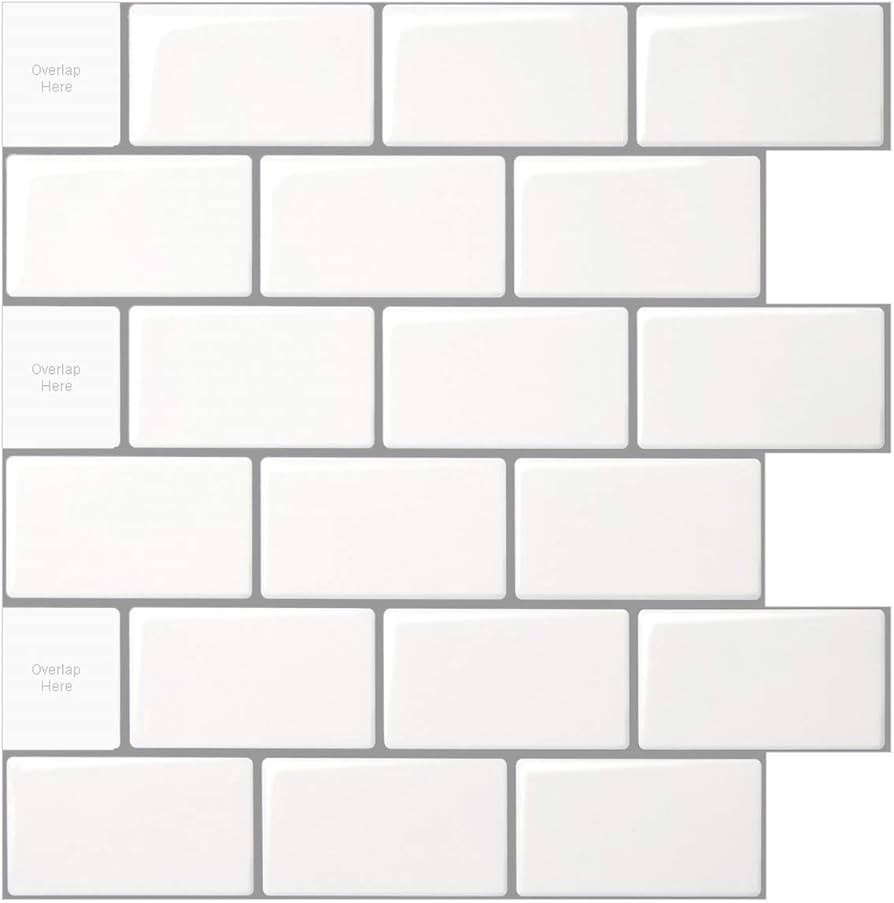 LONGKING 10-Sheet Peel and Stick Backsplash Tile for Kitchen Backsplash, 12x12 inches Off White S... | Amazon (US)