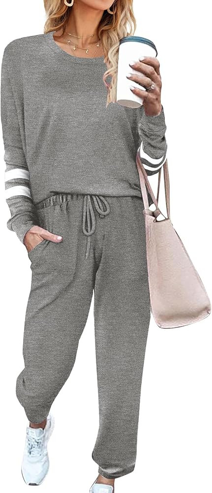 Ekouaer Sweatsuits Womens Loungewear Set Tracksuit Long Sleeve Pajamas Set | Amazon (US)