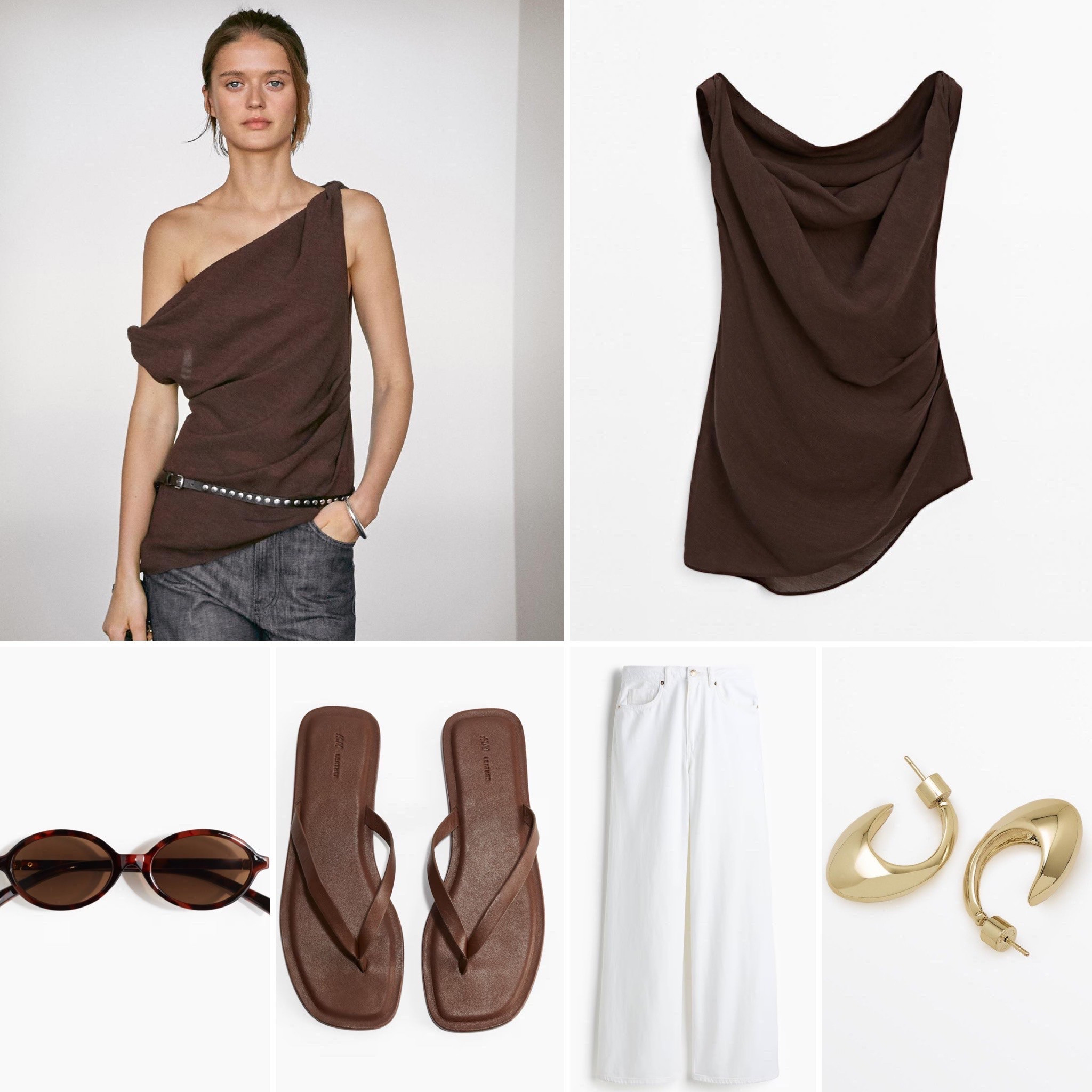 Nice top and jeans 
Chic summer outfit 
Chocolate brown 

White jeans 

#LTKtravel #LTKspring #LTKsummer