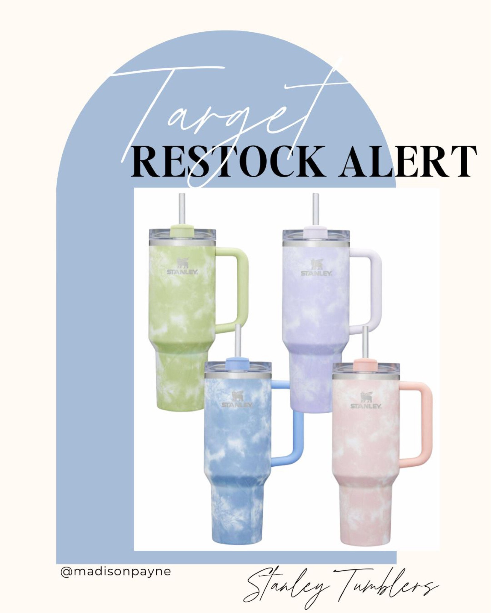 Stanley Tumbler Restock Alert ‼️ Stanley Tumblers are at Target and they have the fun for summer tie-dye colors that sold out super fast! These are the 40oz tumblers 🥤

#LTKunder100 #LTKunder50 #LTKSeasonal