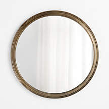 Brookhaven Pewter Metal Round Wall Mirror 40" + Reviews | Crate & Barrel | Crate & Barrel