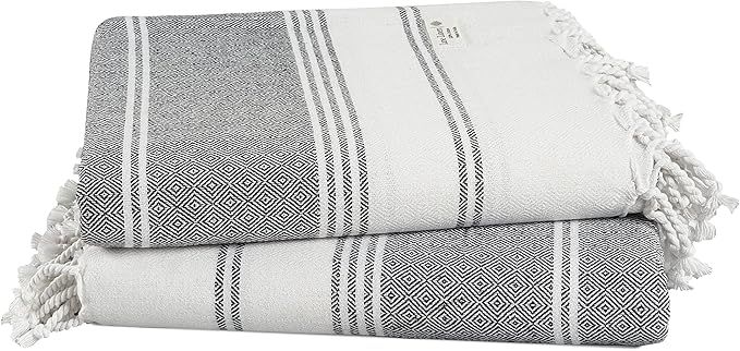 LANE LINEN 100% Cotton Beach Towel, 2 Pack Beach Towels Oversized, 39"x71", Quick Dry Pool Towels... | Amazon (US)