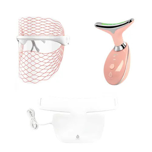 PURSONIC 7-in-1 LED Face Mask & Sculpting Wand & Neck Plate in Multicolor at Nordstrom | Nordstrom