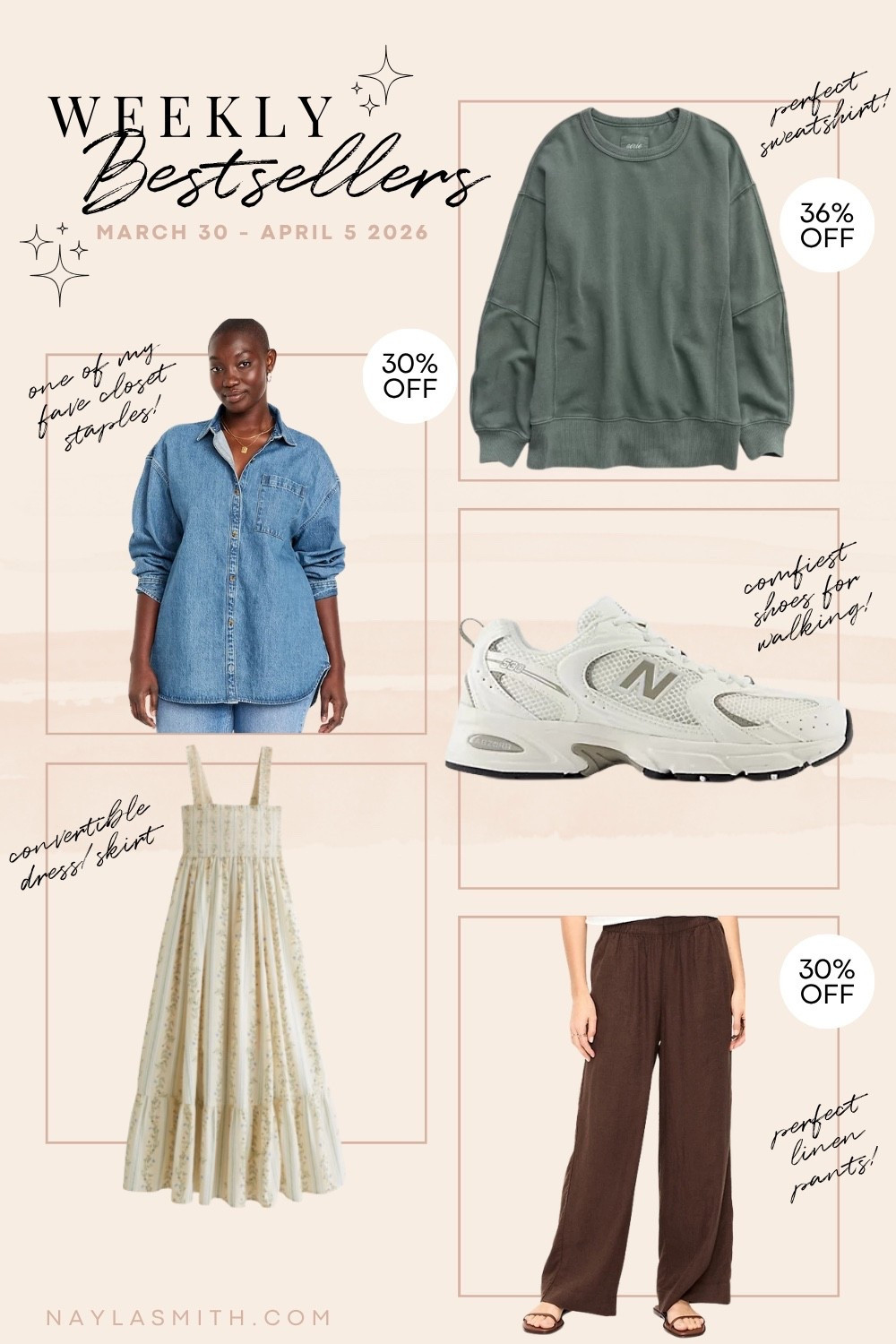Weekly Bestsellers! My fave denim shirt (I wear L), perfect sweatshirt (runs big, I wear M), my fave sneakers for walking (run big, I’m a 9.5-10 and wear a 9), linen wide leg pants (I wear L tall), dress that converts into a skirt! Canadian Old Navy links are under “similar products"

#LTKshoes #LTKsale #LTKsummer