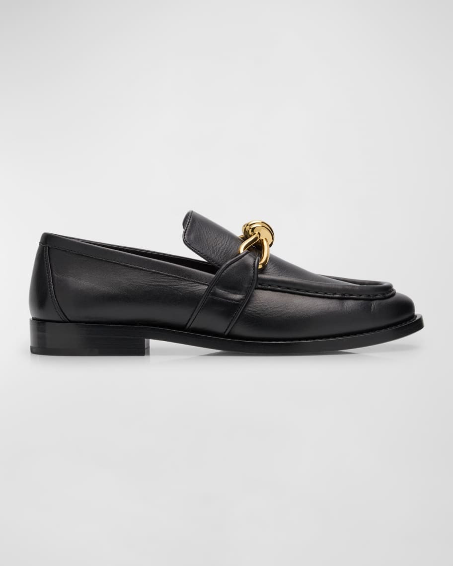 Astaire Metallic Knot Leather Loafers | Neiman Marcus