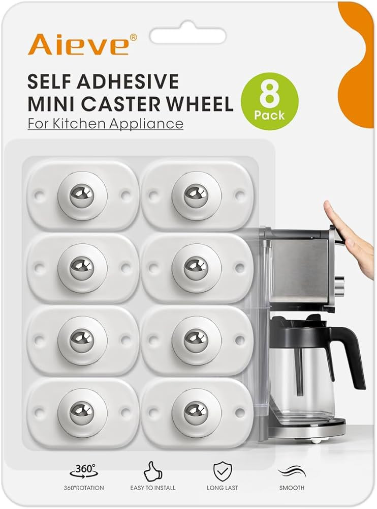 Aieve Appliance Sliders for Kitchen Appliances, 8 Pack Small Appliance Wheels, Self Adhesive Cast... | Amazon (US)