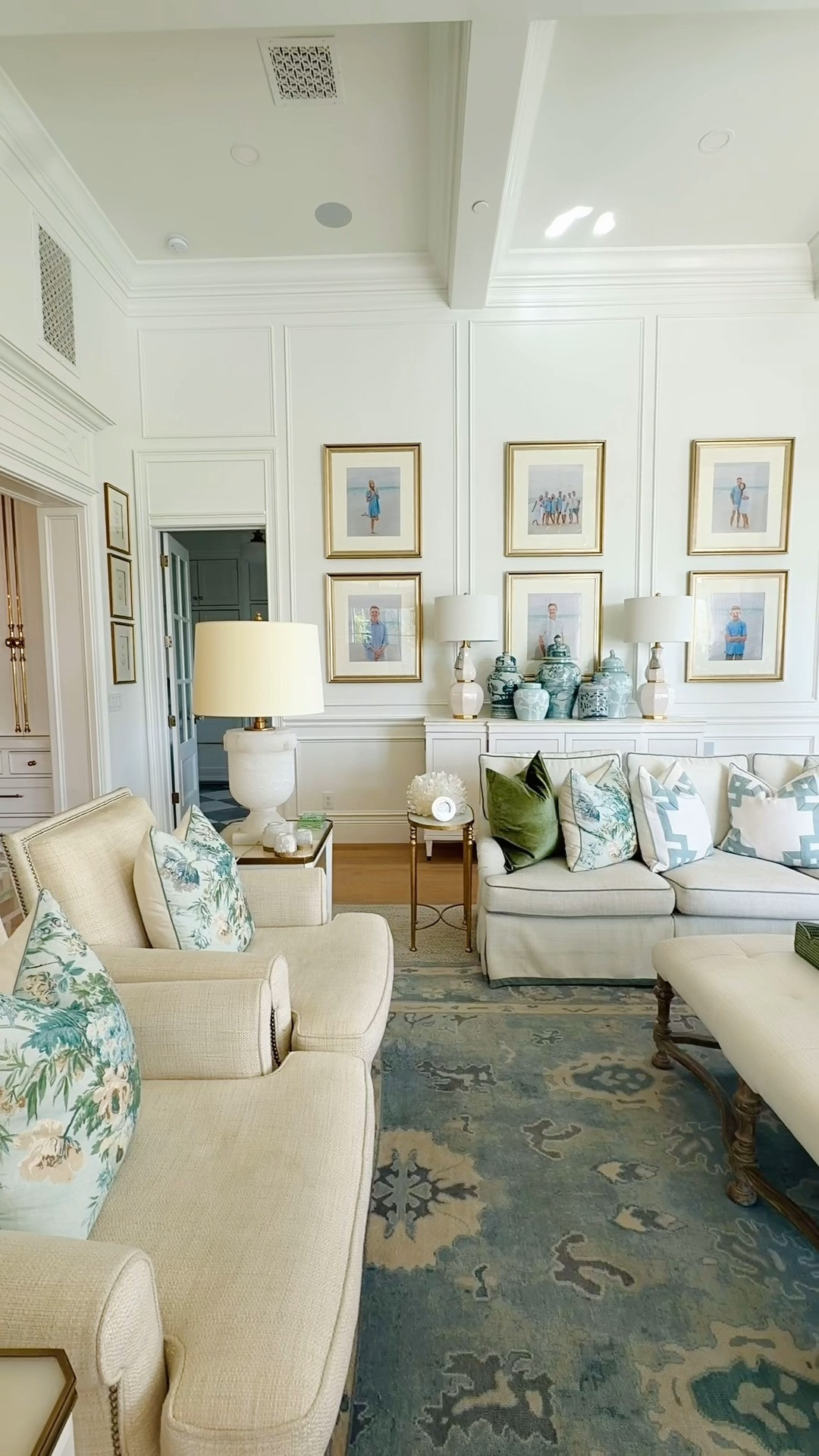 FALL is in the family room and this year I’m giving it a softer spin! Layers of blue and green, warm autumn tones, cozy throw pillows, lush fall florals, flickering candles, magnolia branches and the prettiest giant velvet pumpkin make the whole room feel ready for the season.

And can we talk about the new antelope ottomans? I love the pattern and personality they bring to our traditional family room.

Proof that fall decorating doesn’t have to be orange to feel warm, cozy and inviting. 

 #LTKSeasonal #LTKHome