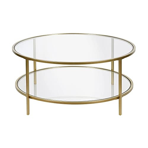Henn&Hart Round coffee table, Gold, 17" H x 36" L x 36" W | Amazon (US)
