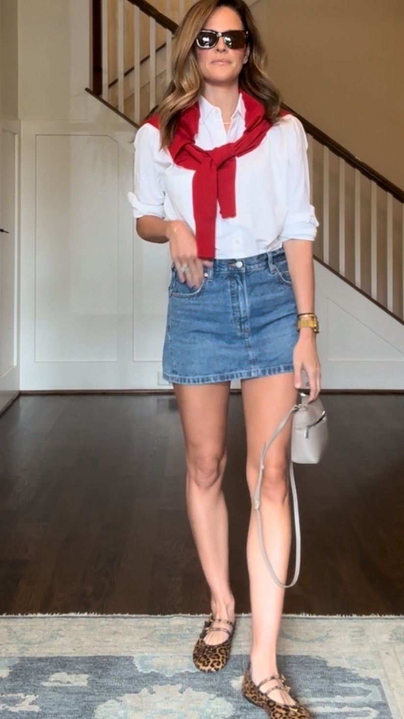 Basics from the closet with some colors and prints ❤️🐆 it’s still warm here so all the skirts til it cools down!!