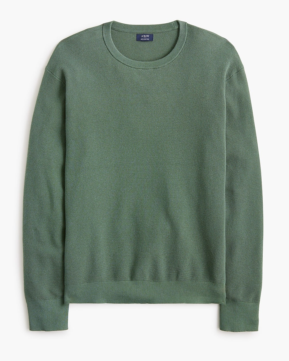 Cotton moss-stitch crewneck sweater | J.Crew Factory
