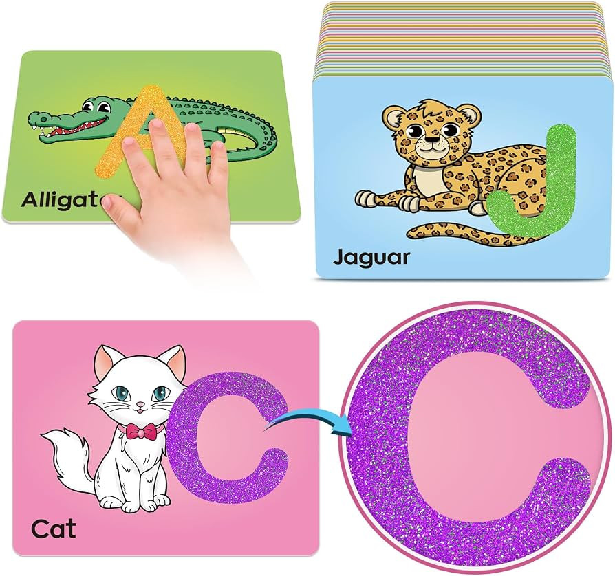 Broytain Sandpaper Letters Cards for Toddlers 3+,Word Games,Speech Therapy Toys for 3 4 5,Sensory... | Amazon (US)