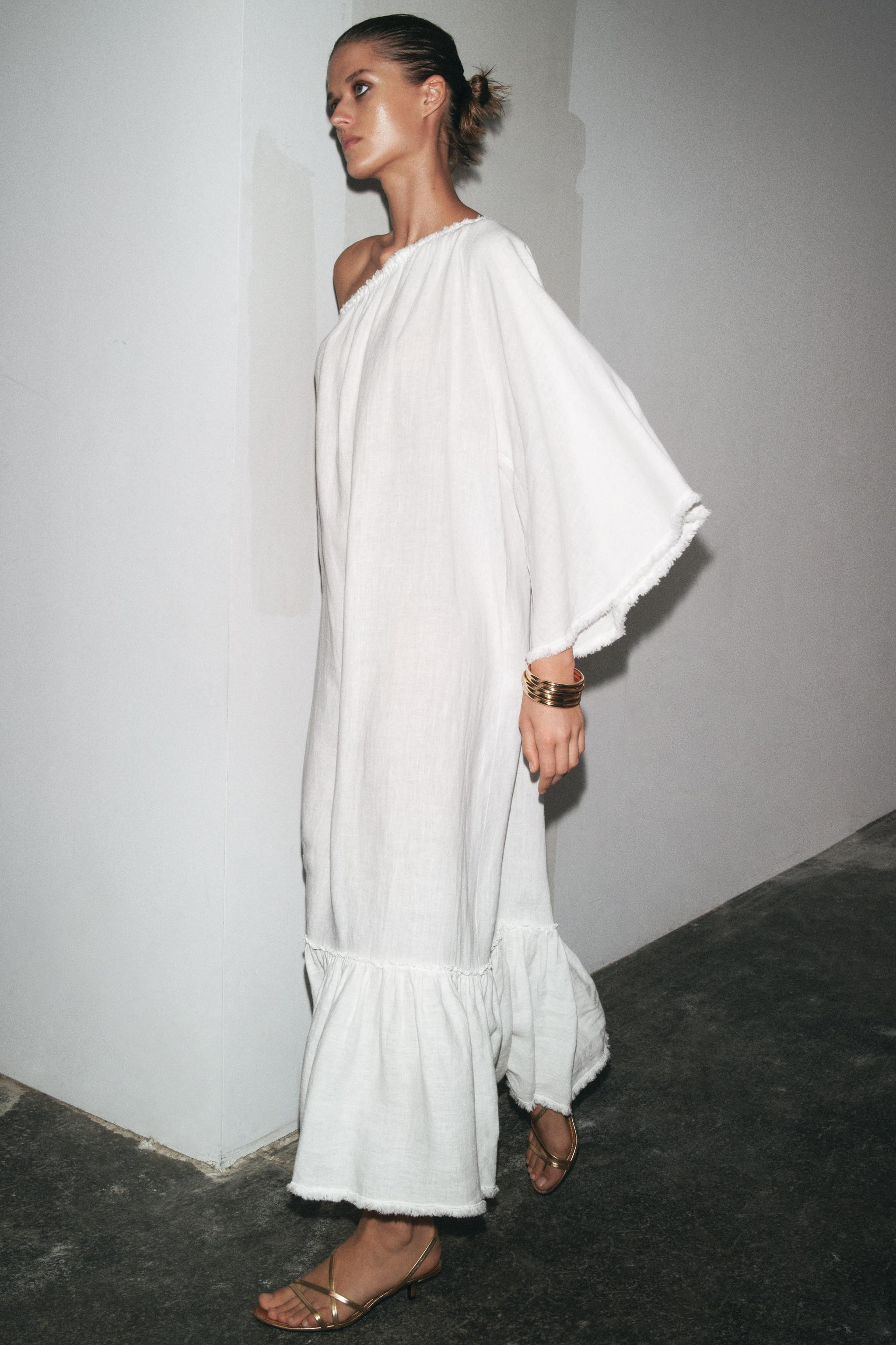 ZW COLLECTION 100% LINEN ASYMMETRIC DRESS | Zara UK