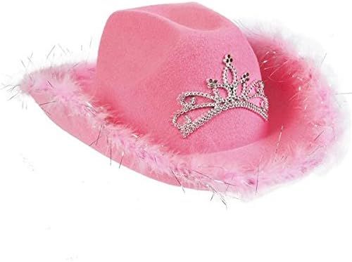 Rhode Island Novelty Felt Pink Feather Blinking Rhinestone Cowboy Hat | Amazon (US)