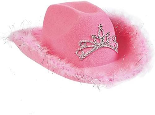 Rhode Island Novelty Felt Pink Feather Blinking Rhinestone Cowboy Hat | Amazon (US)